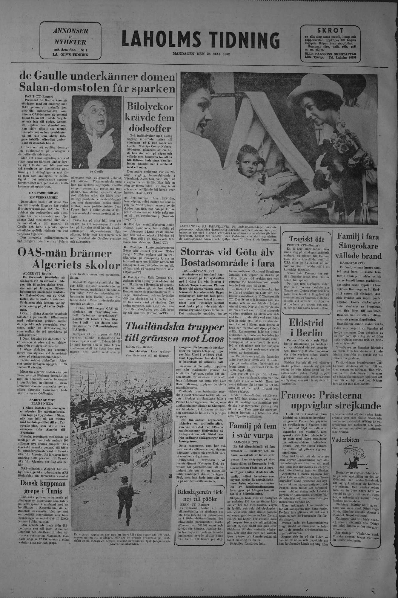 Laholms Tidning Måndag 28 maj 1962, sida 8