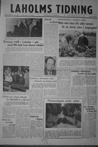Förstasidan, Onsdag 29 augusti 1962