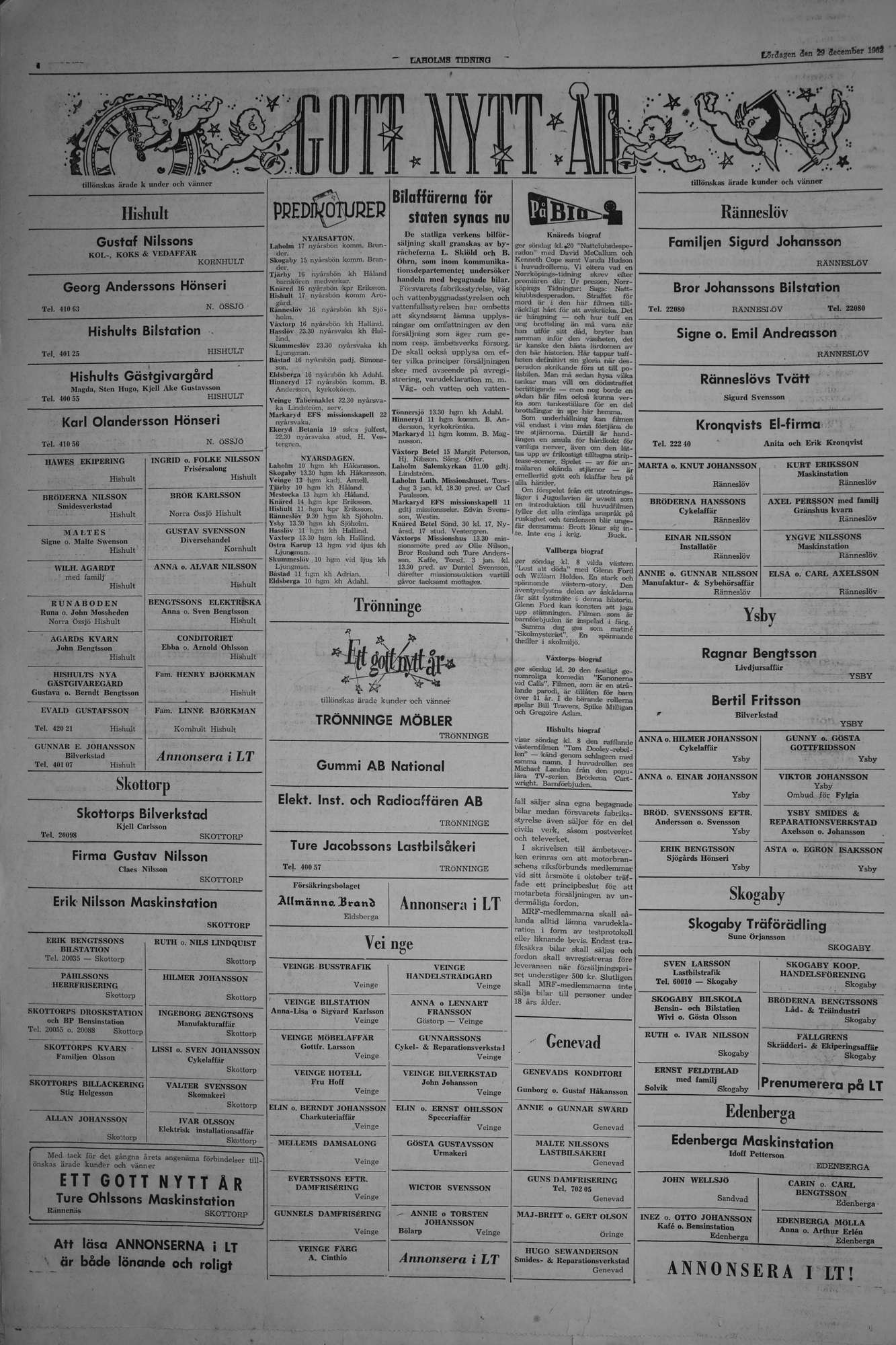 Laholms Tidning Lördag 29 december 1962, sida 4