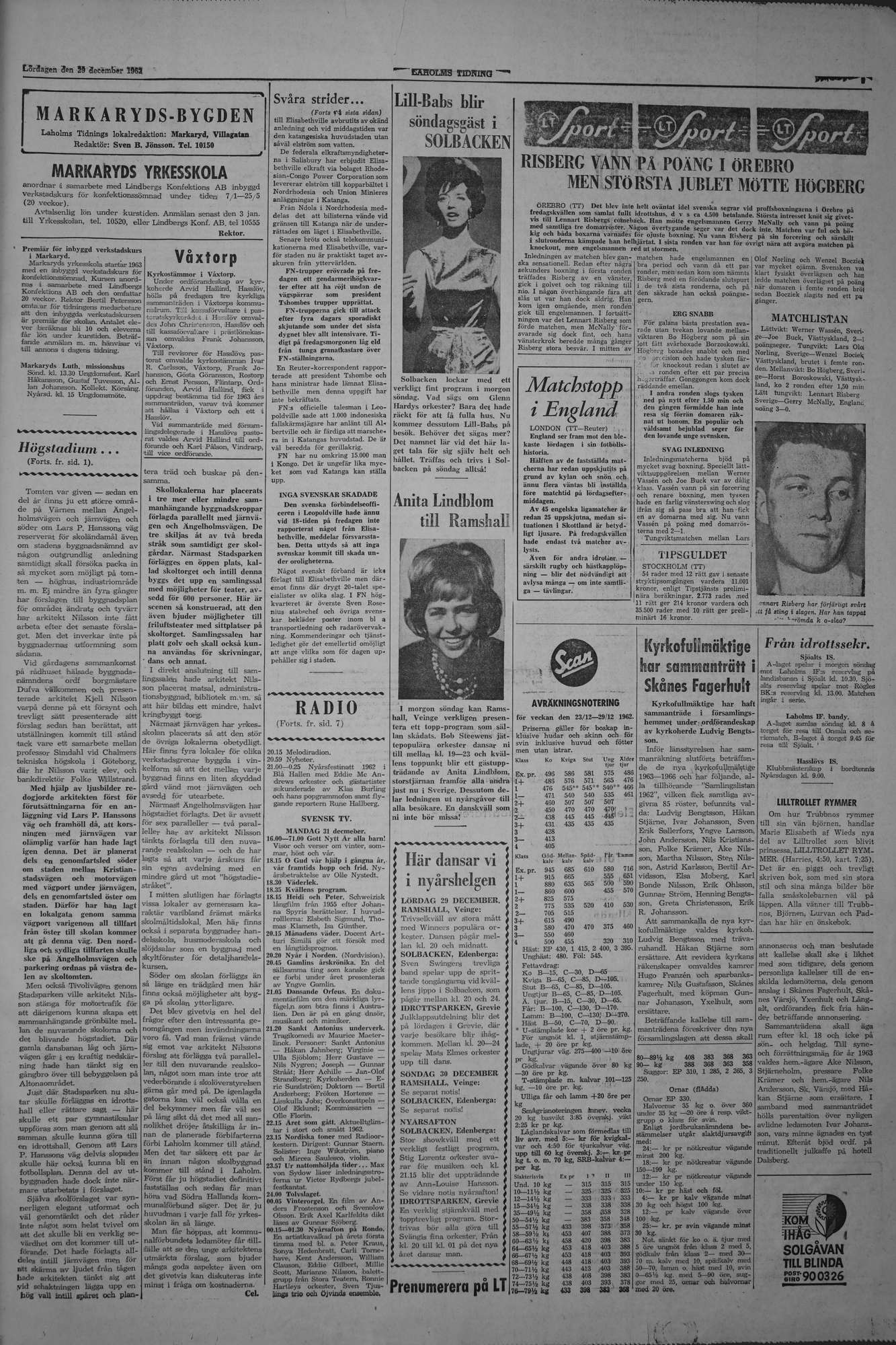 Laholms Tidning Lördag 29 december 1962, sida 5
