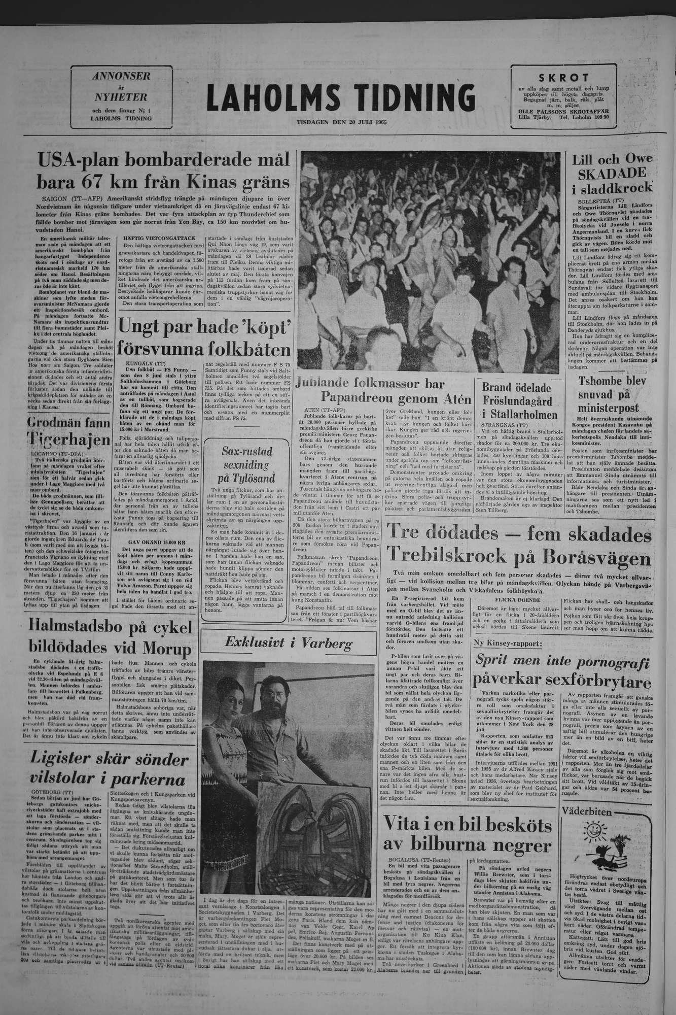 Laholms Tidning Tisdag 20 juli 1965, sida 8
