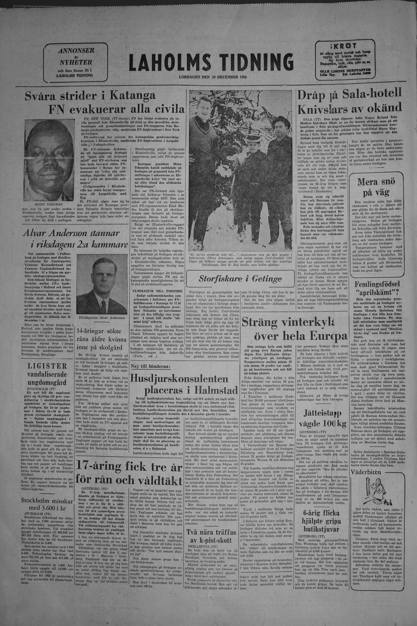 Laholms Tidning Lördag 29 december 1962, sida 8