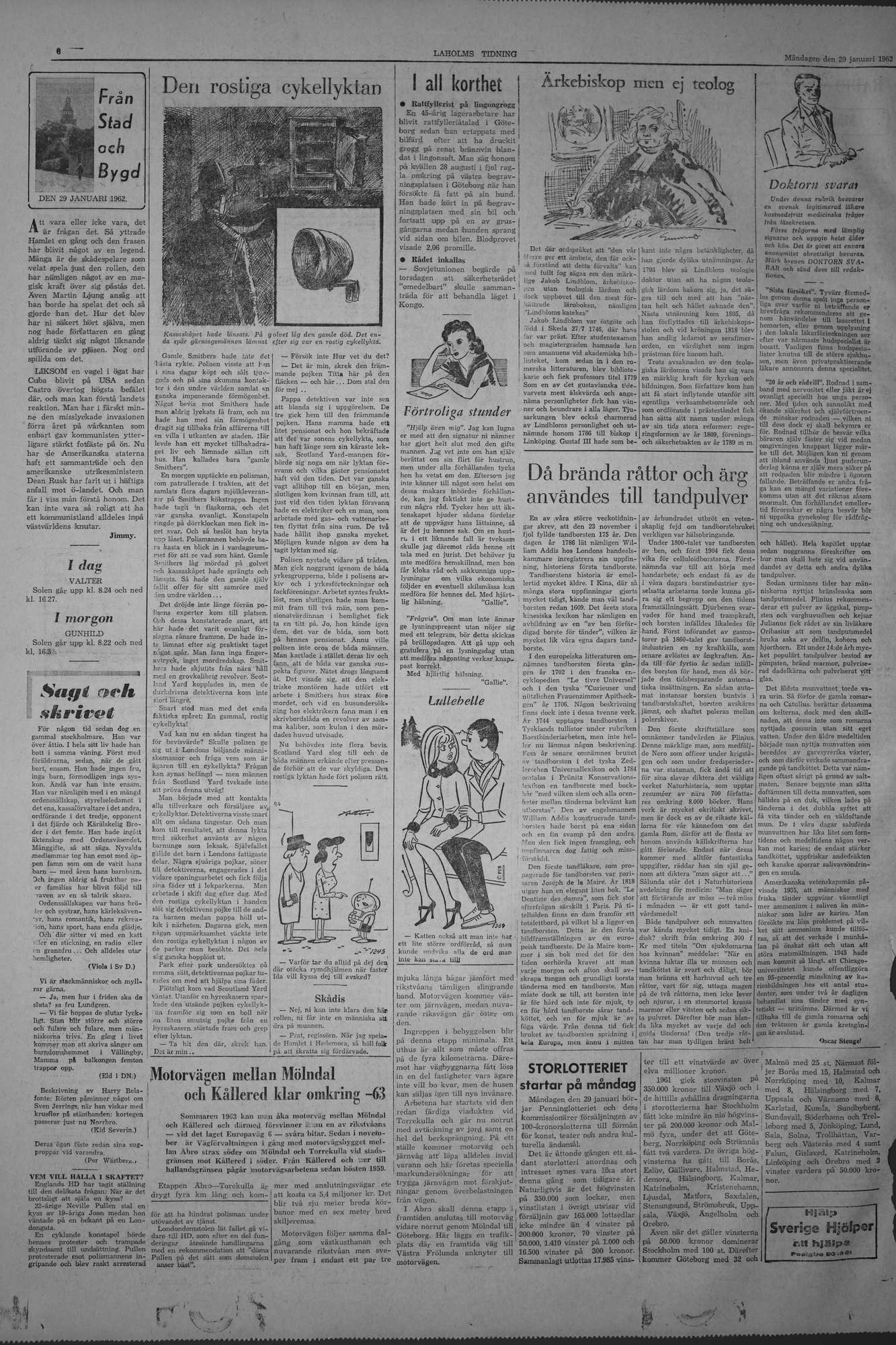 Laholms Tidning Måndag 29 januari 1962, sida 6