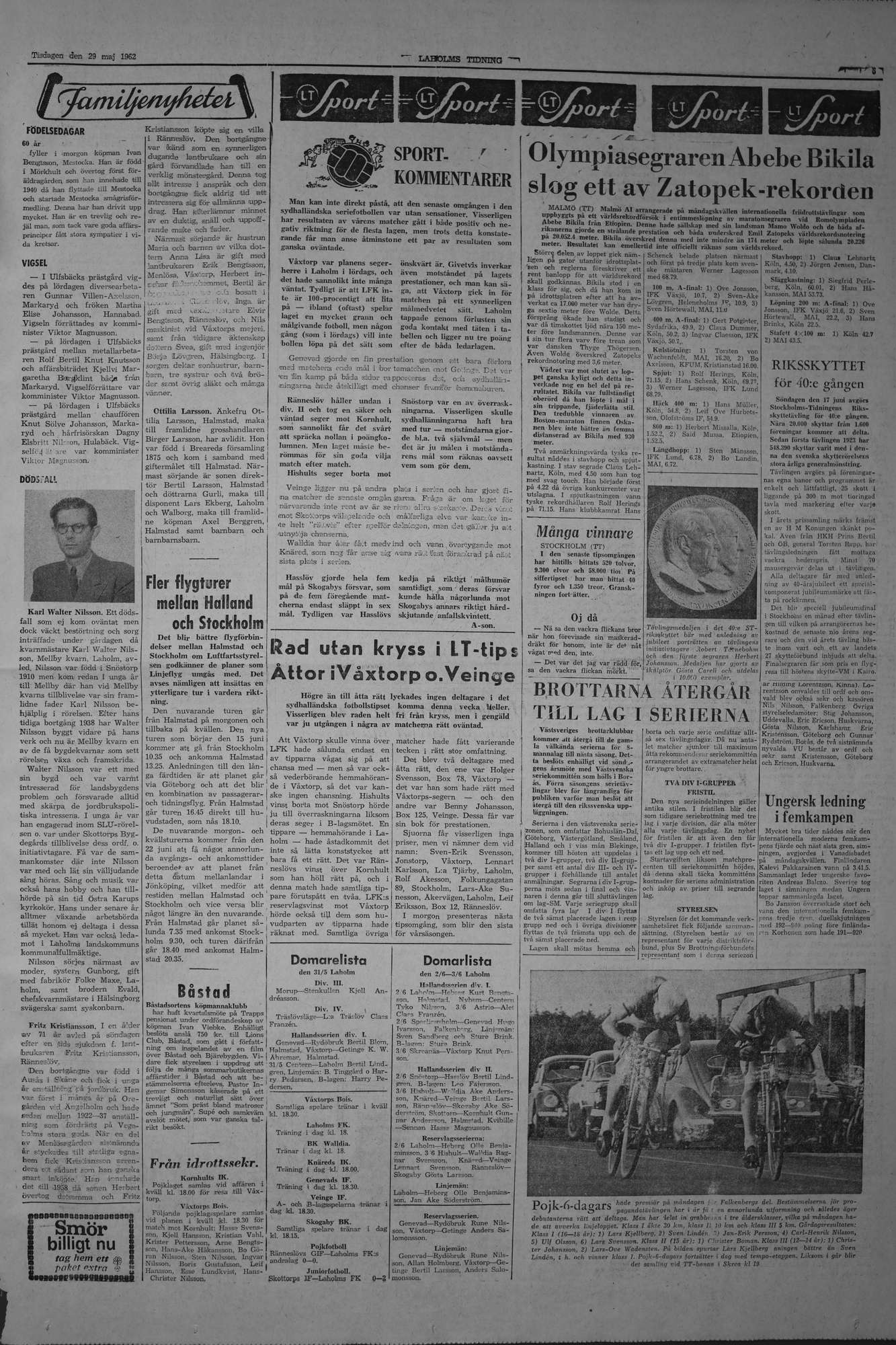 Laholms Tidning Tisdag 29 maj 1962, sida 5