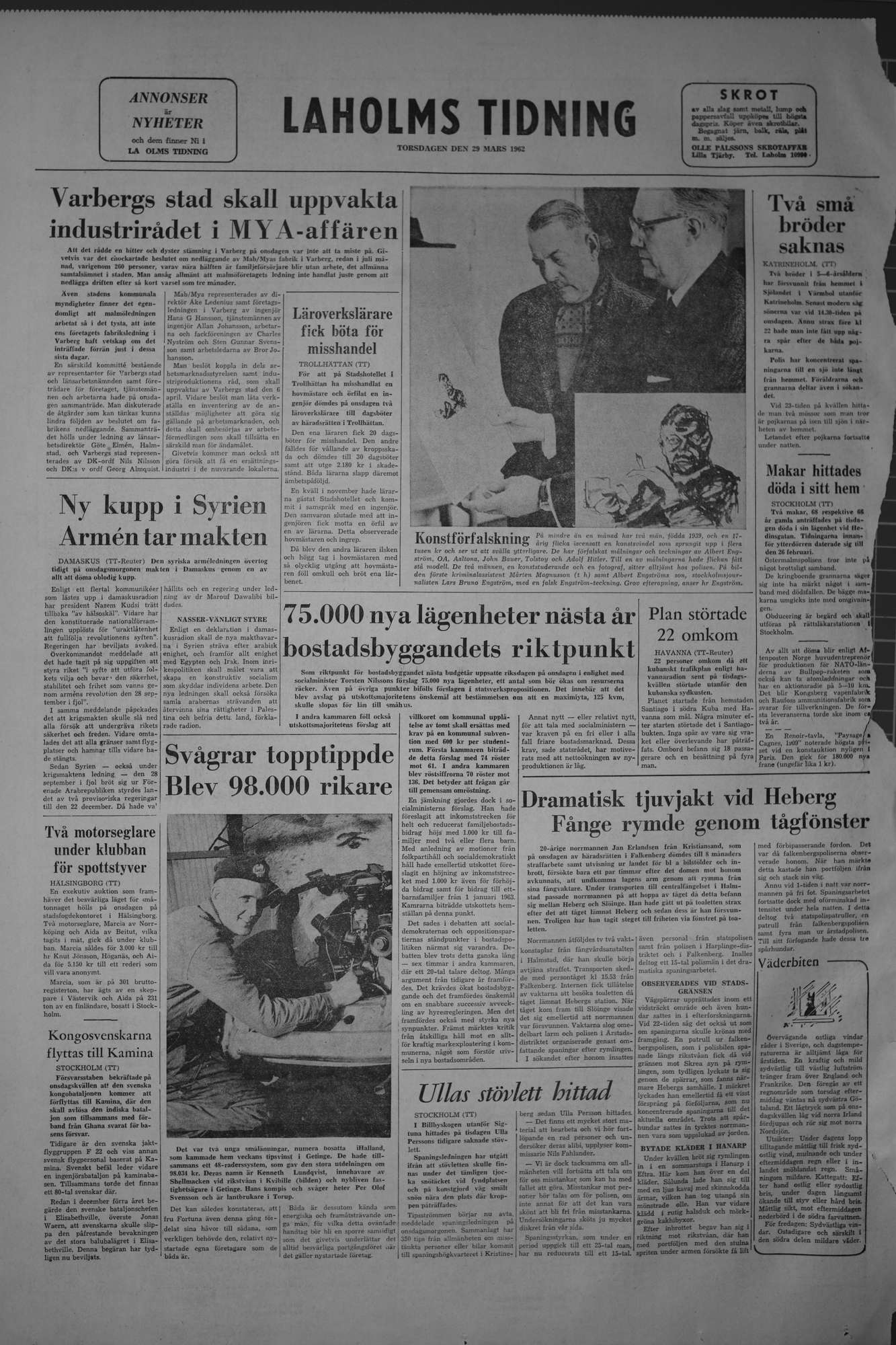 Laholms Tidning Torsdag 29 mars 1962, sida 8
