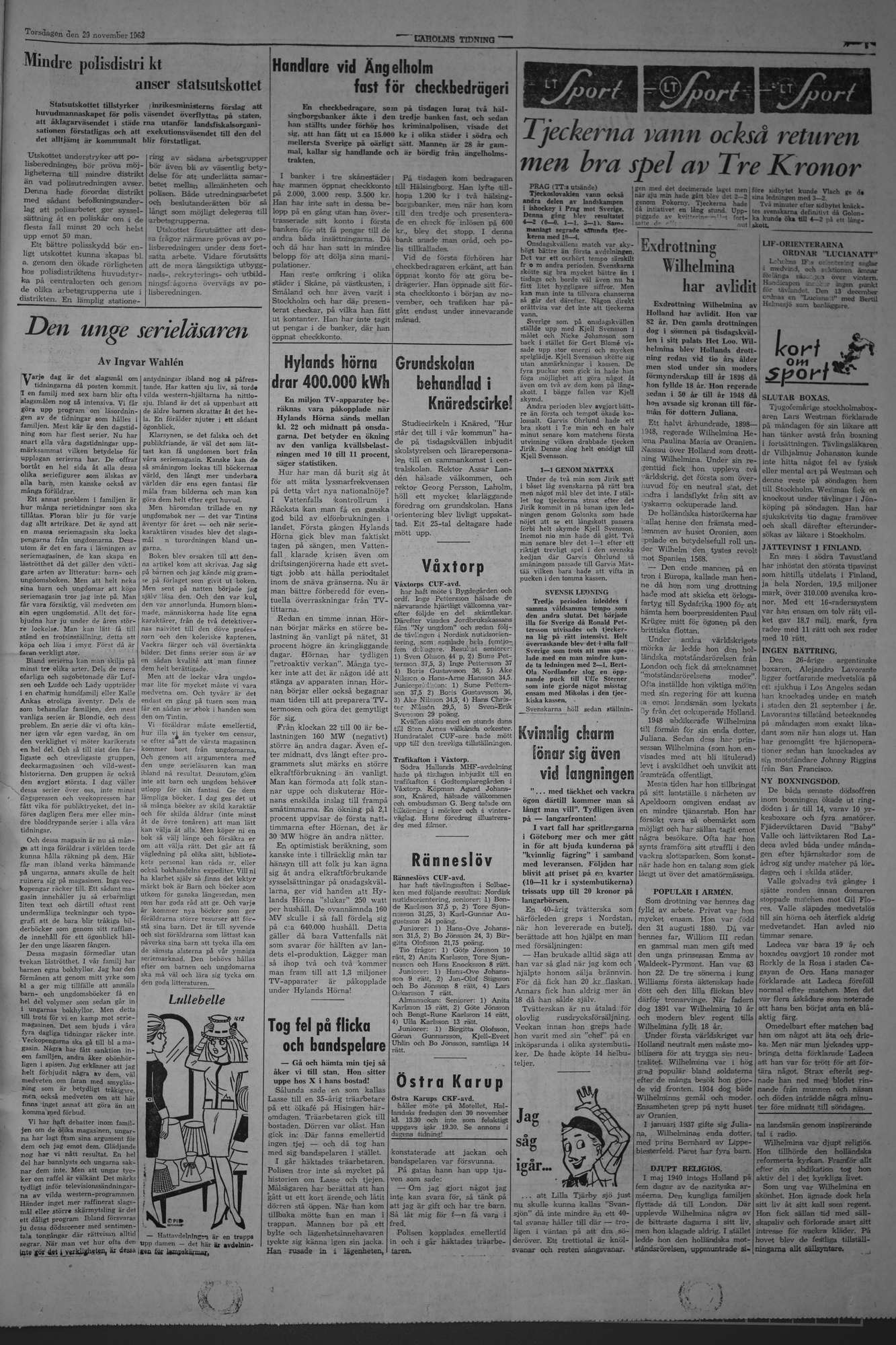 Laholms Tidning Torsdag 29 november 1962, sida 5