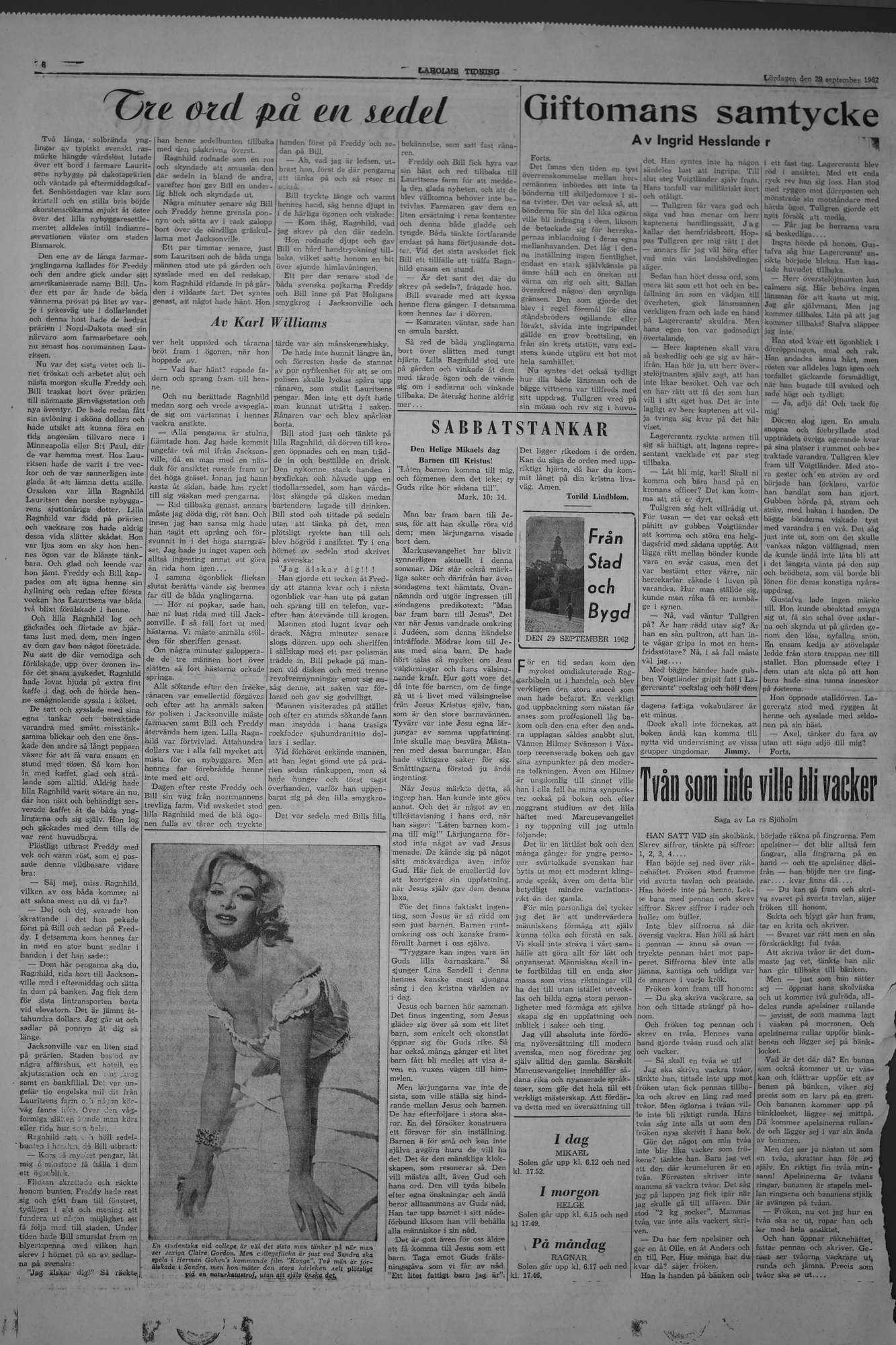 Laholms Tidning Lördag 29 september 1962, sida 6