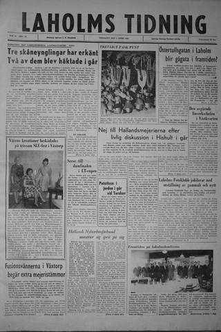 Förstasidan, Tisdag 3 april 1962