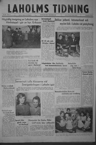 Förstasidan, Måndag 3 december 1962
