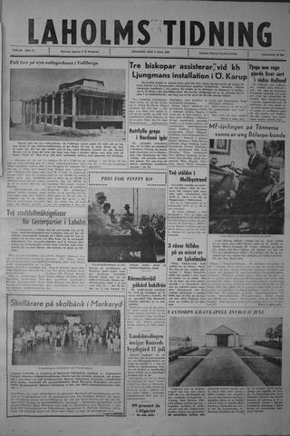 Förstasidan, Tisdag 3 juli 1962