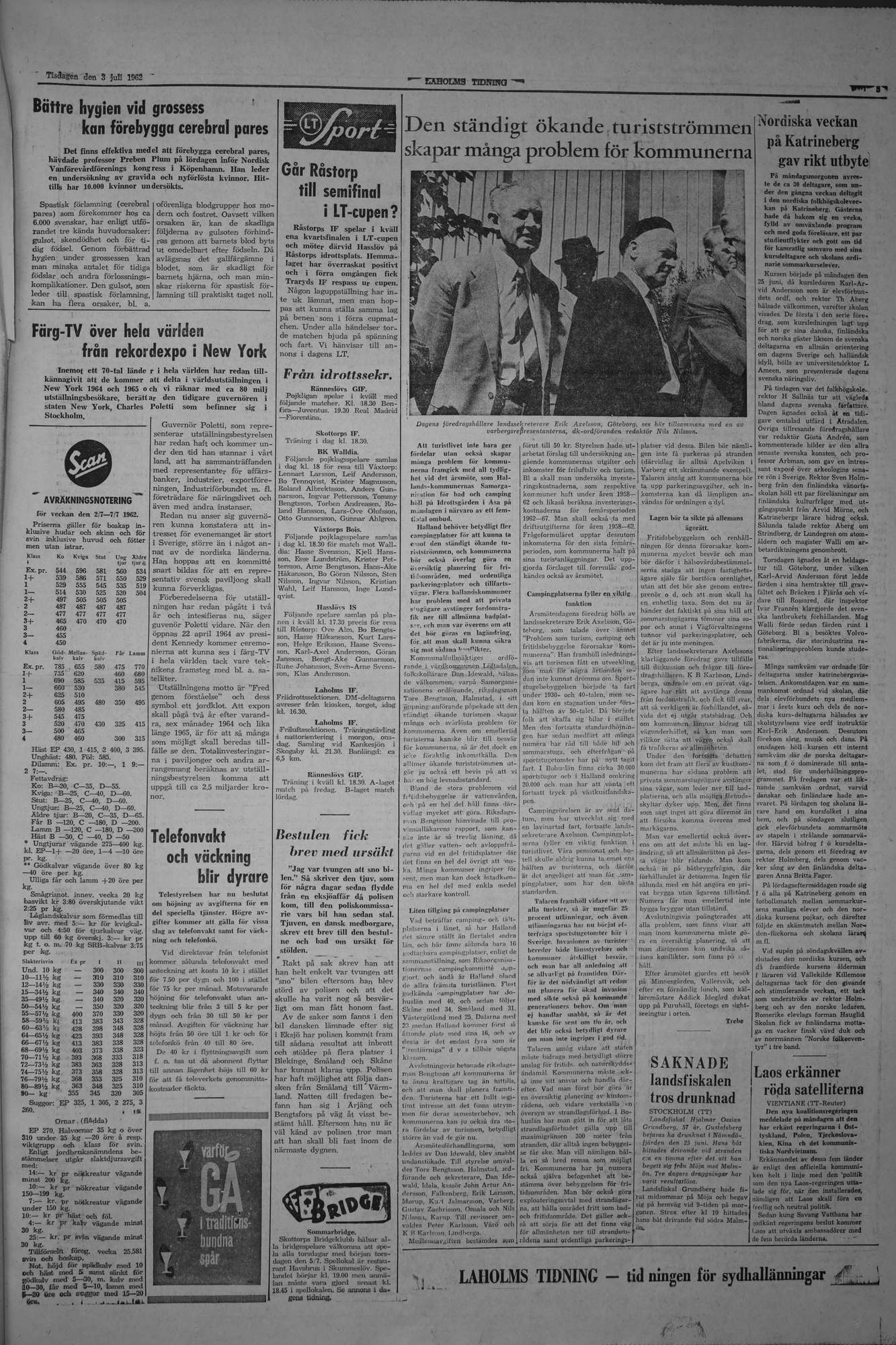 Laholms Tidning Tisdag 3 juli 1962, sida 5