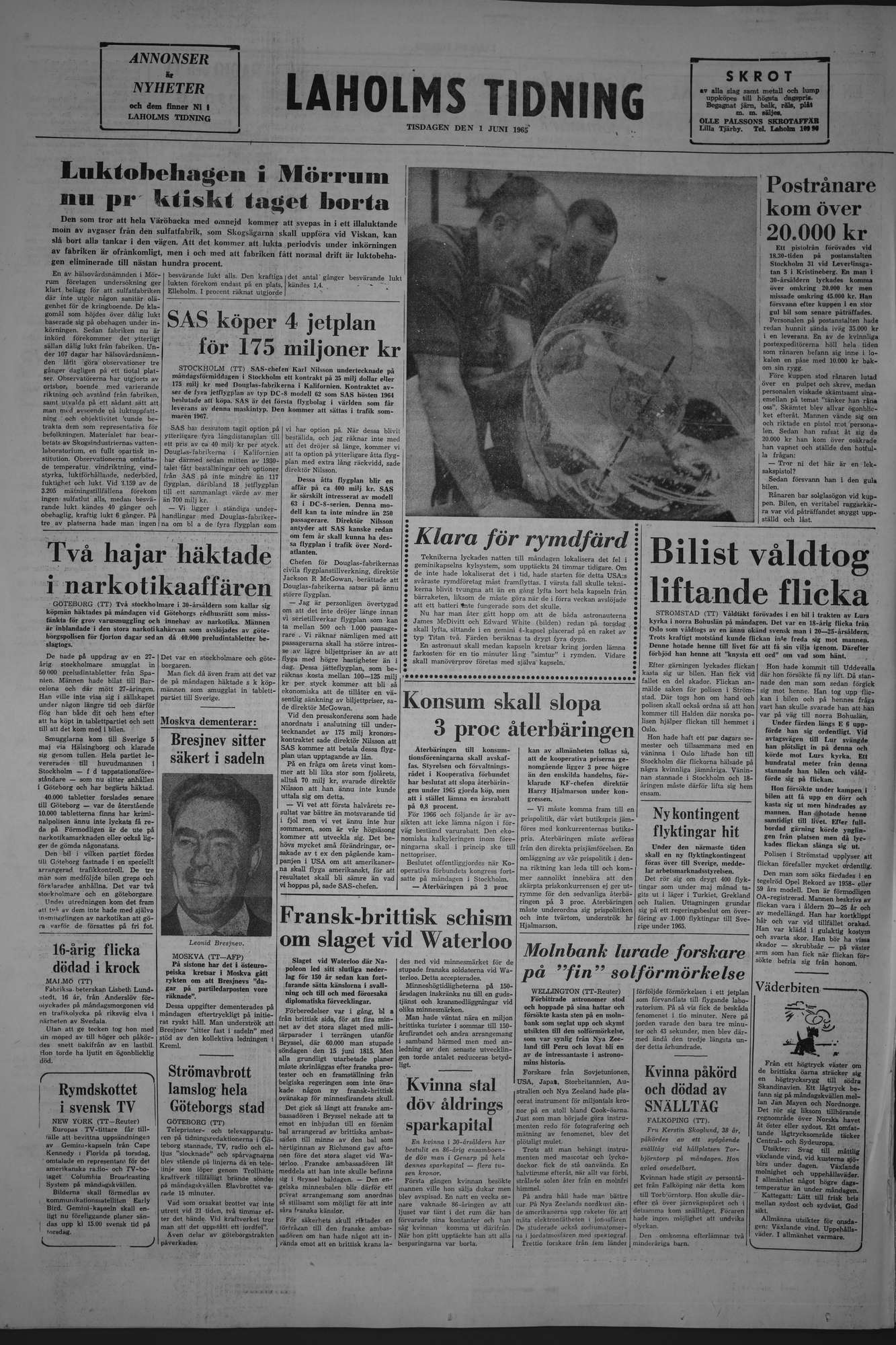 Laholms Tidning Tisdag 1 juni 1965, sida 8