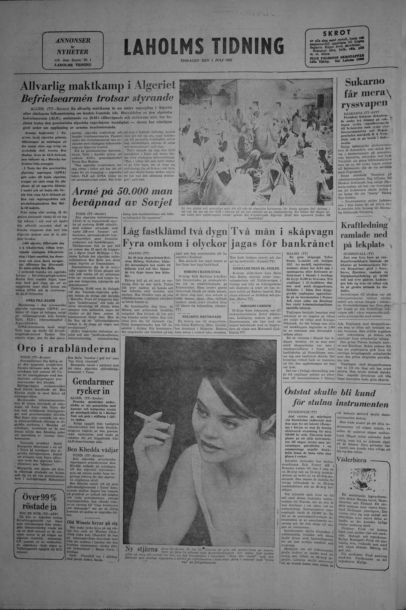 Laholms Tidning Tisdag 3 juli 1962, sida 8