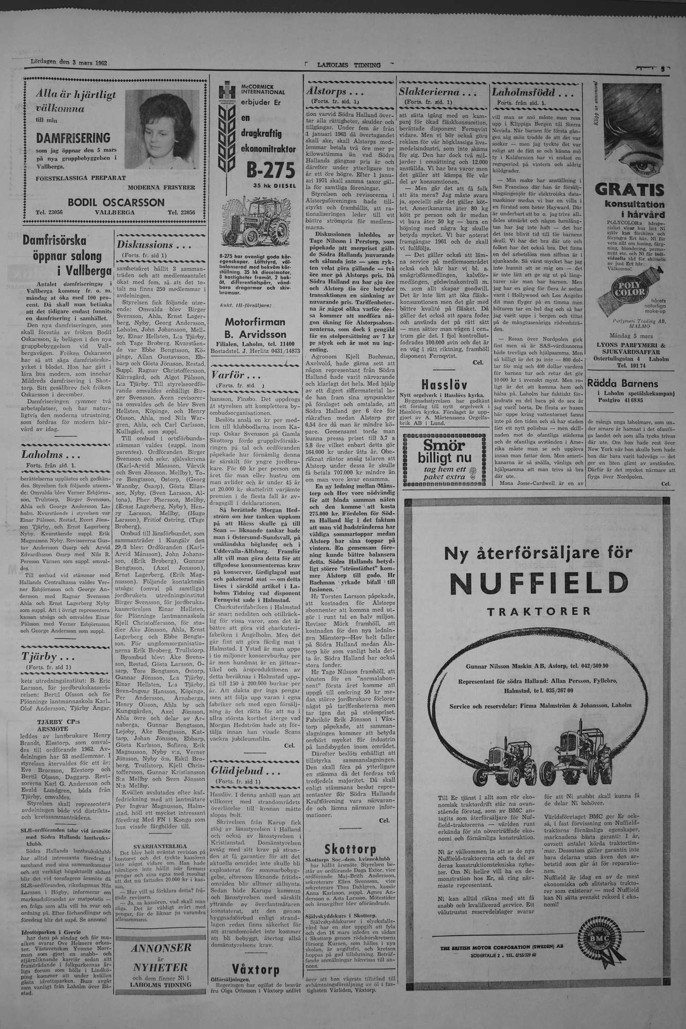 Laholms Tidning Lördag 3 mars 1962, sida 3