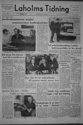 Förstasidan, Torsdag 22 april 1965