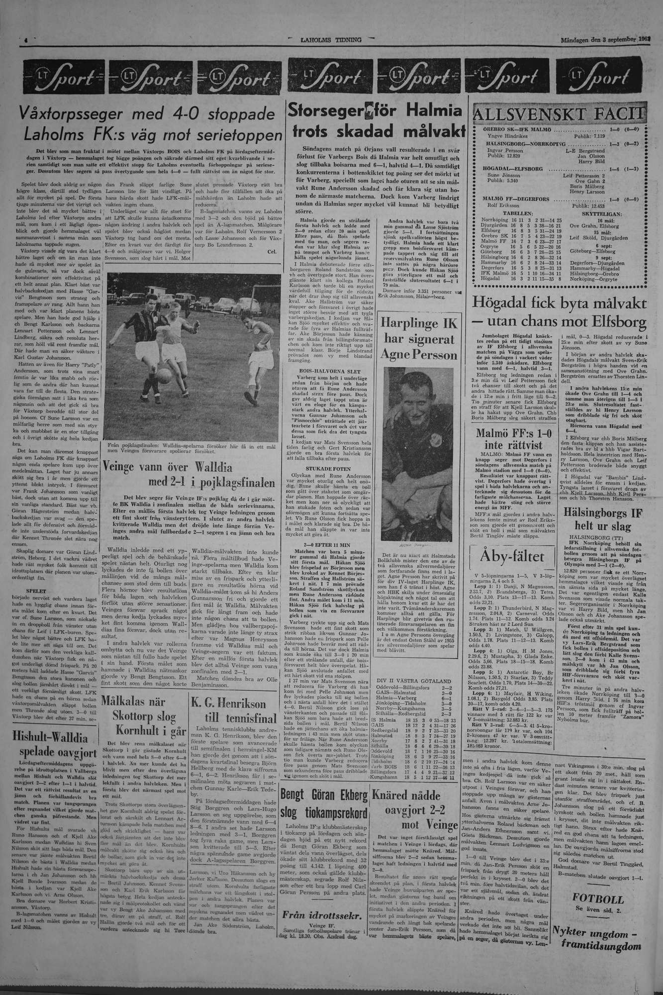 Laholms Tidning Måndag 3 september 1962, sida 4