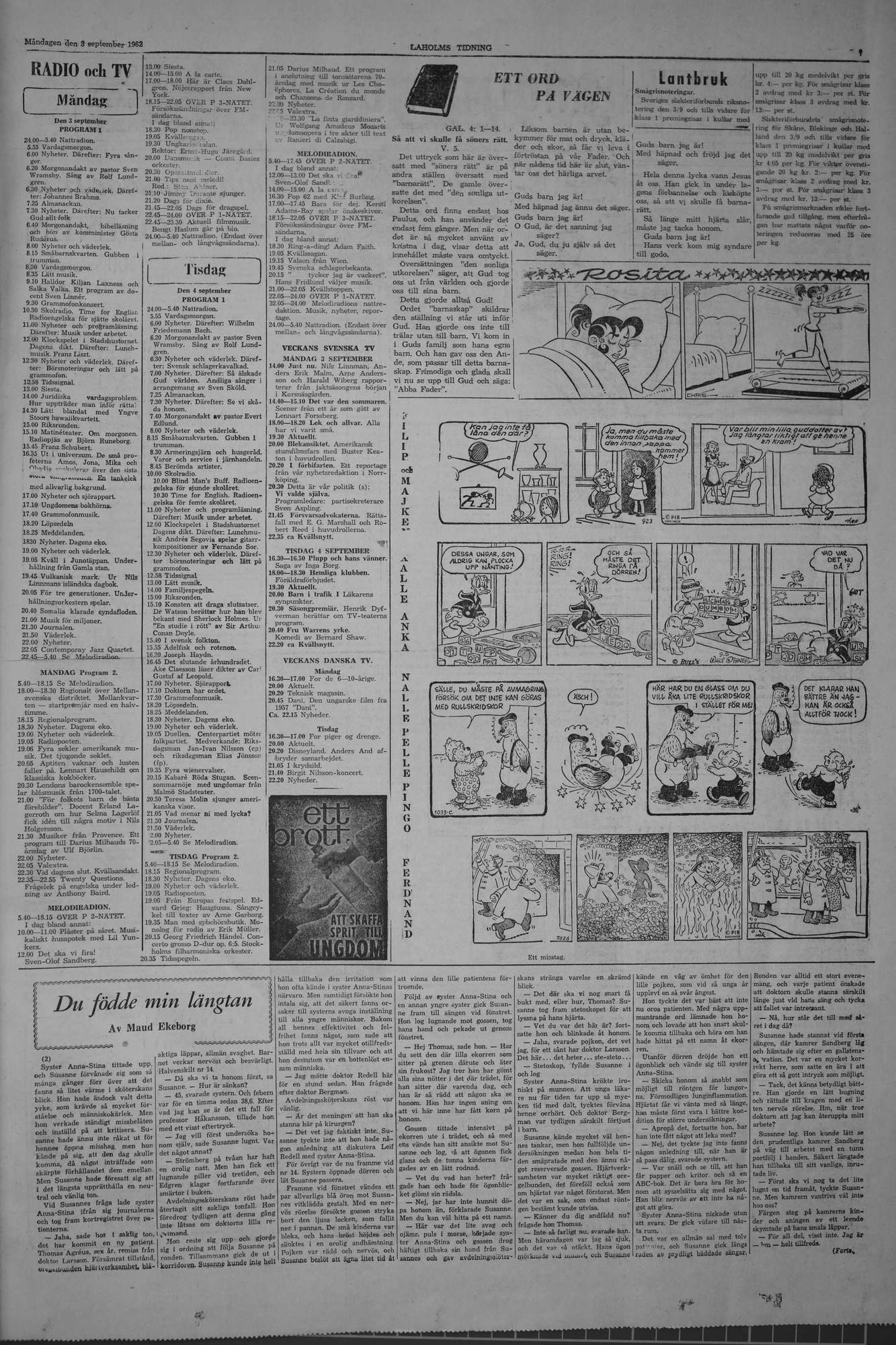 Laholms Tidning Måndag 3 september 1962, sida 7