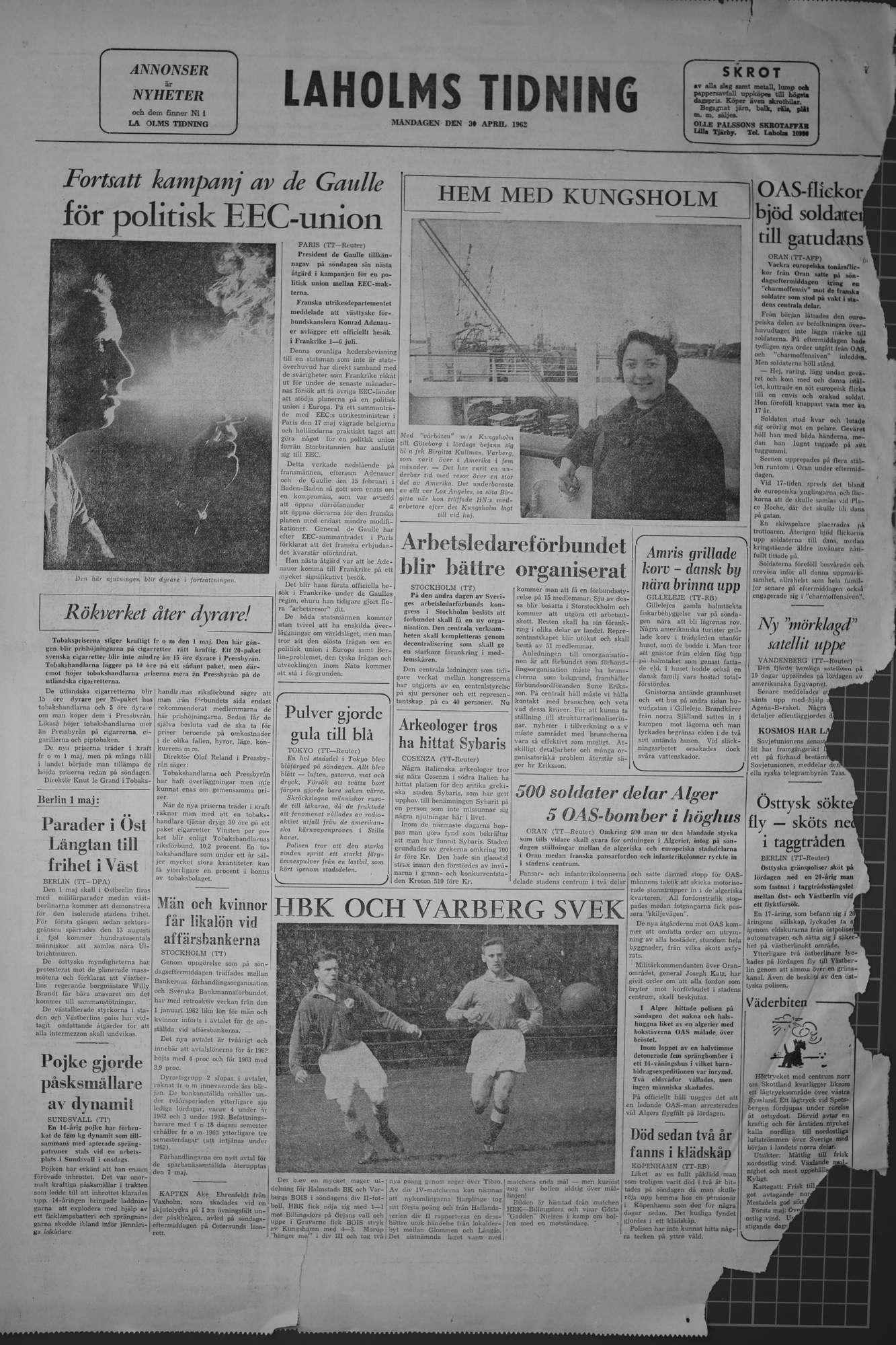 Laholms Tidning Måndag 30 april 1962, sida 8