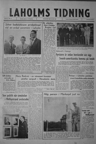 Förstasidan, Måndag 30 juli 1962