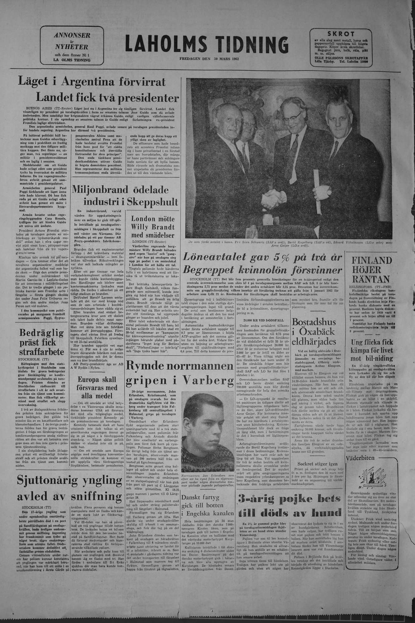 Laholms Tidning Fredag 30 mars 1962, sida 8