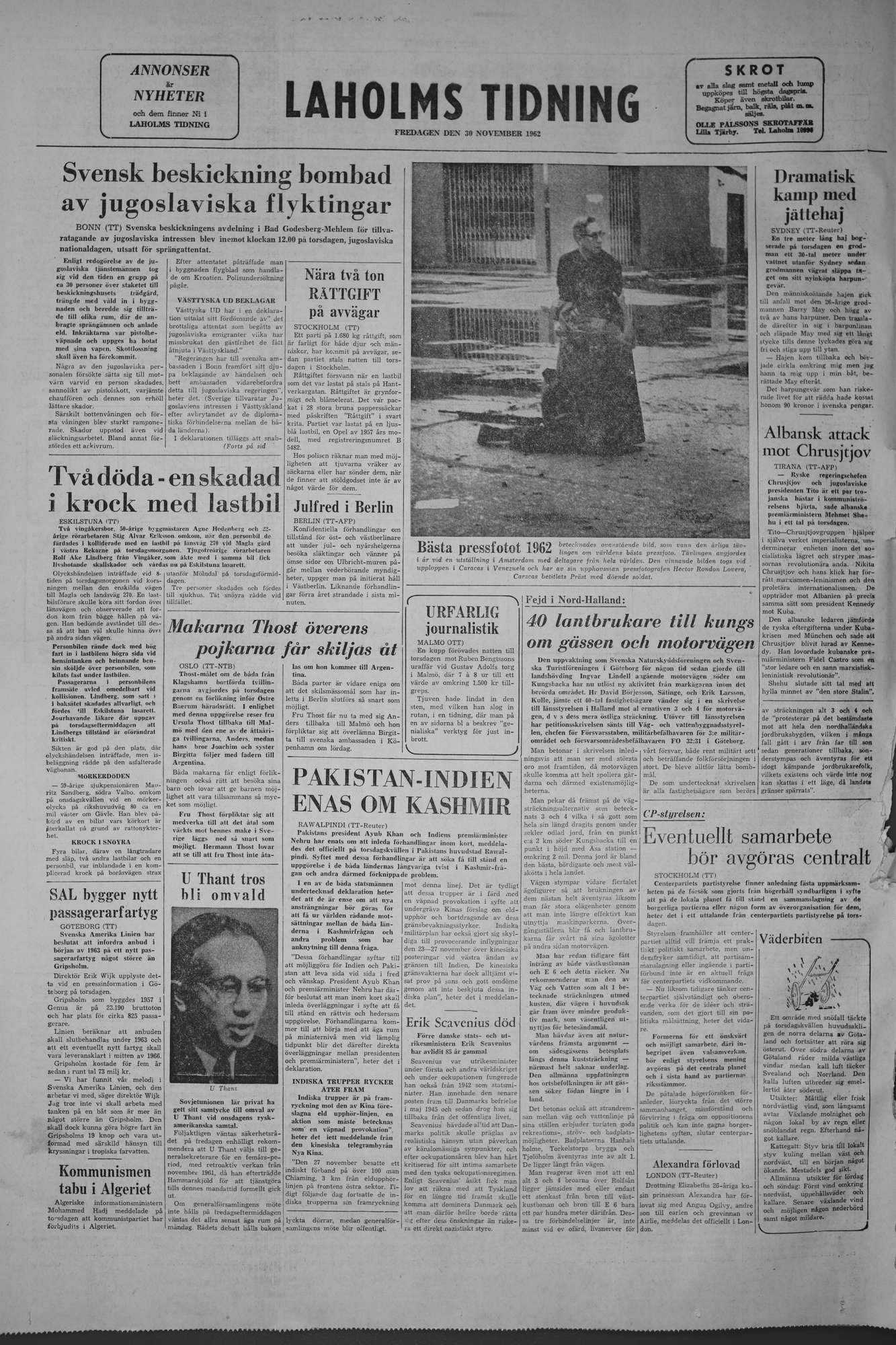 Laholms Tidning Fredag 30 november 1962, sida 8