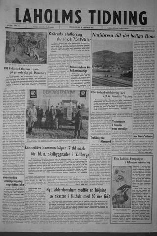 Förstasidan, Tisdag 30 oktober 1962