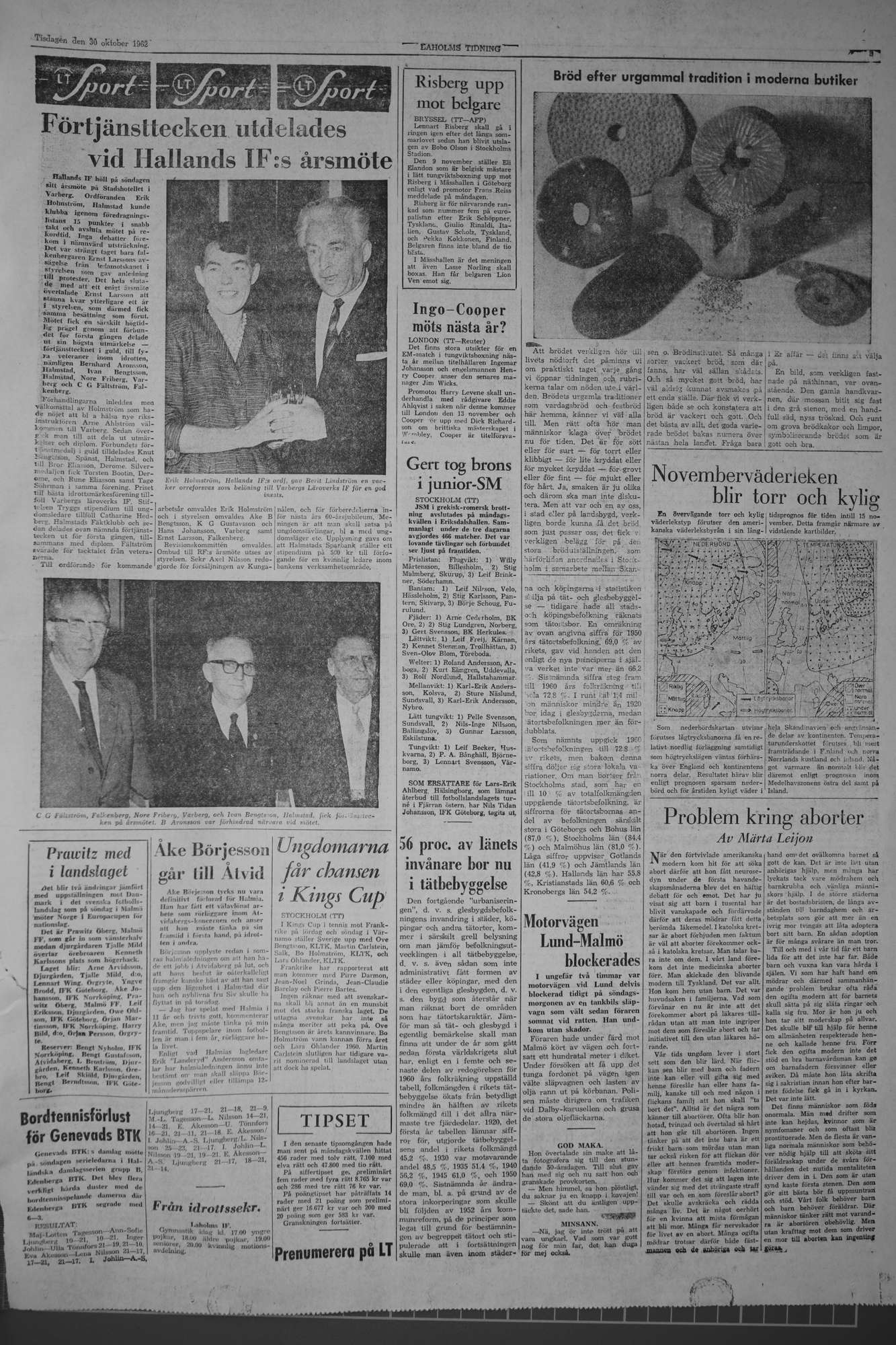 Laholms Tidning Tisdag 30 oktober 1962, sida 5