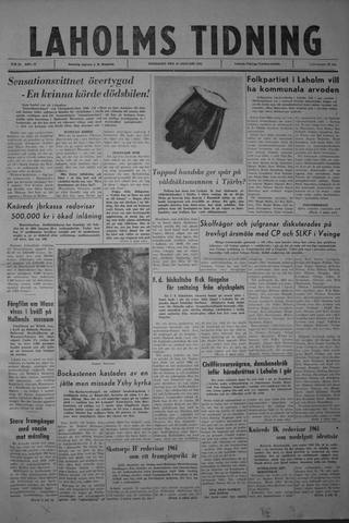Förstasidan, Onsdag 31 januari 1962