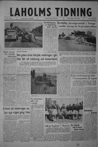 Förstasidan, Tisdag 31 juli 1962