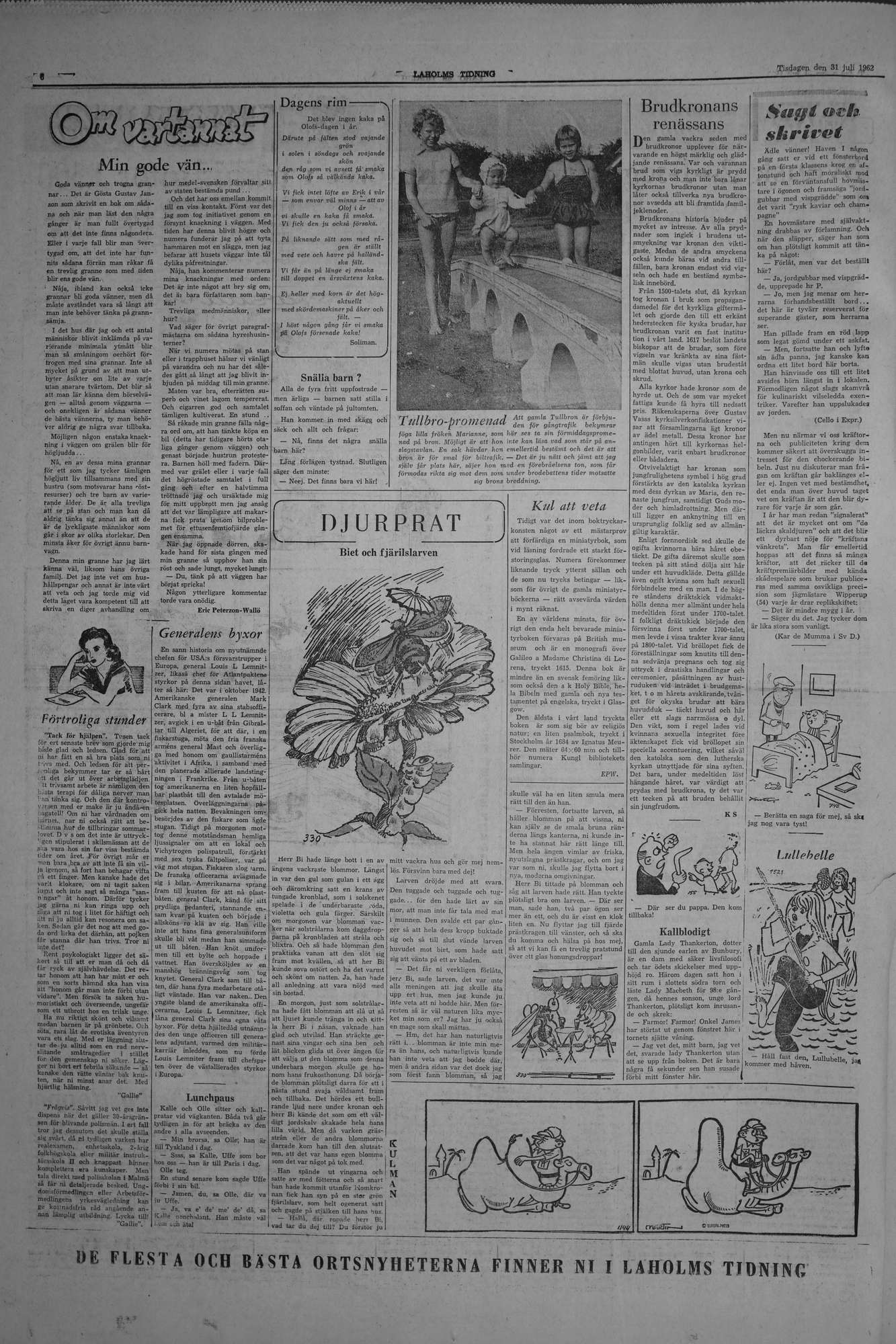 Laholms Tidning Tisdag 31 juli 1962, sida 6