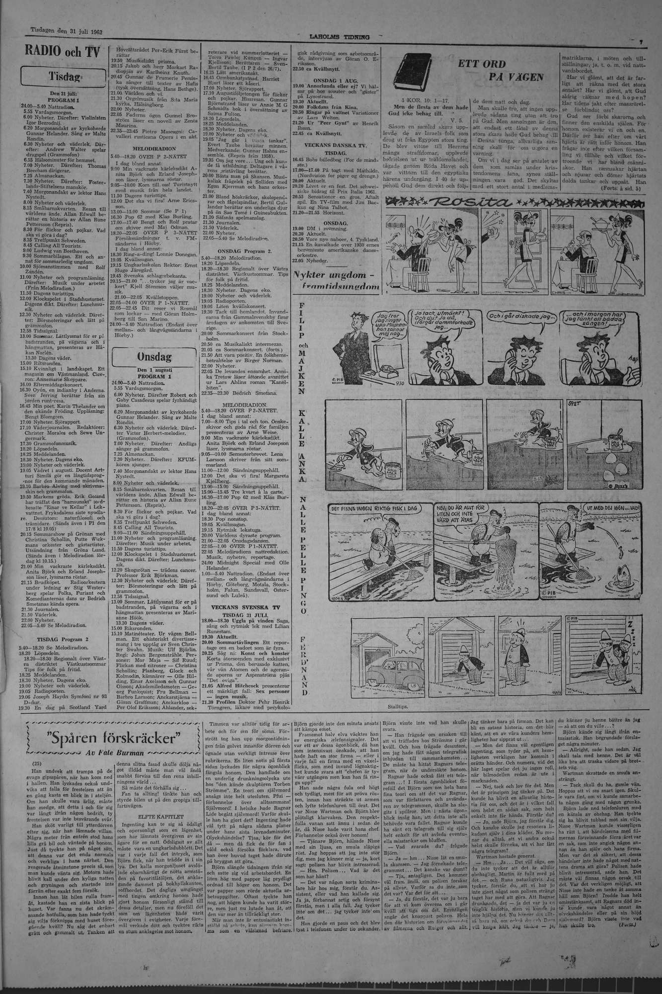 Laholms Tidning Tisdag 31 juli 1962, sida 7
