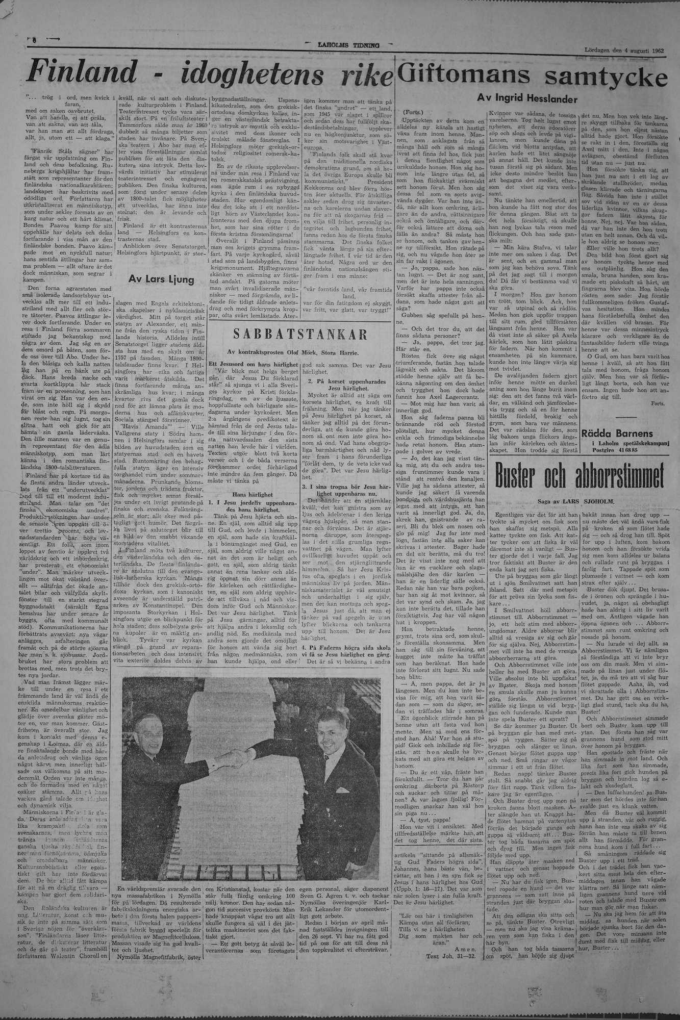 Laholms Tidning Lördag 4 augusti 1962, sida 6