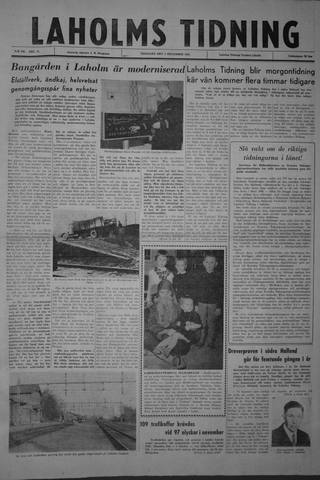 Förstasidan, Tisdag 4 december 1962