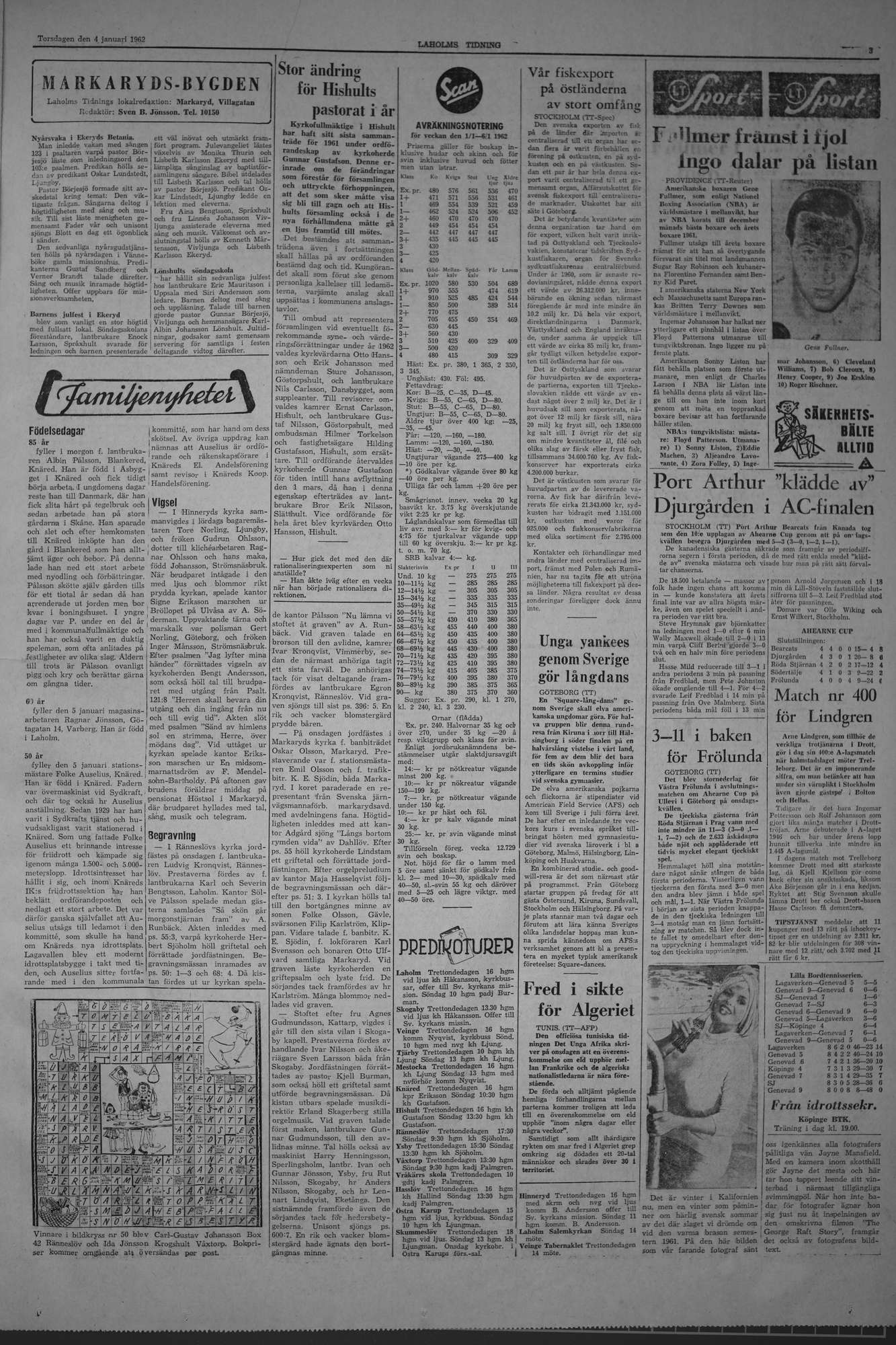 Laholms Tidning Torsdag 4 januari 1962, sida 3