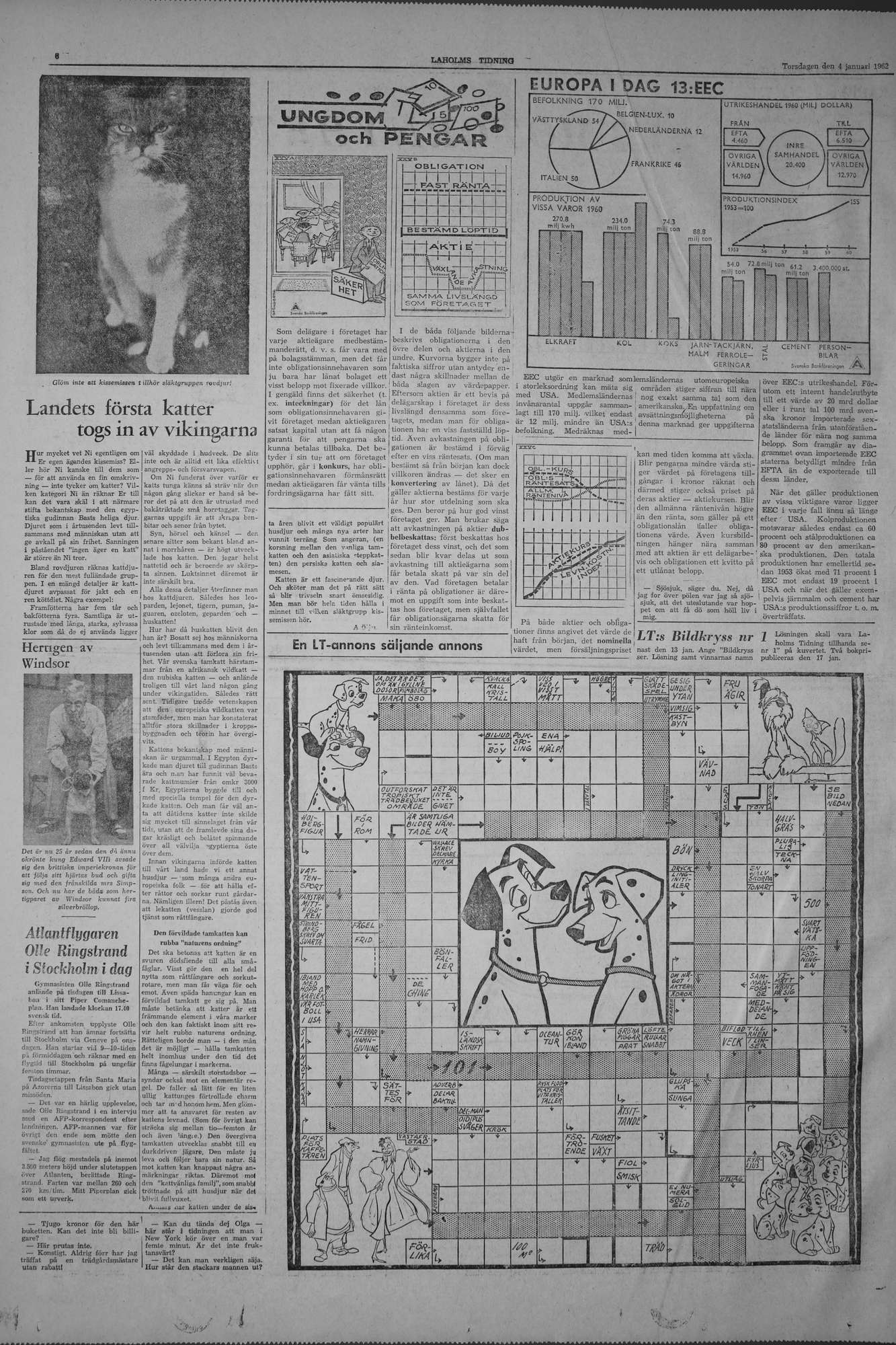 Laholms Tidning Torsdag 4 januari 1962, sida 6