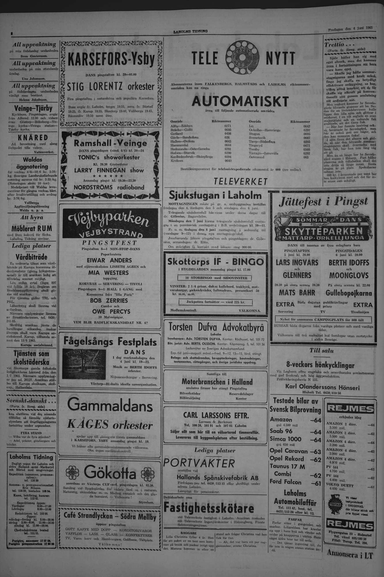 Laholms Tidning Fredag 4 juni 1965, sida 2
