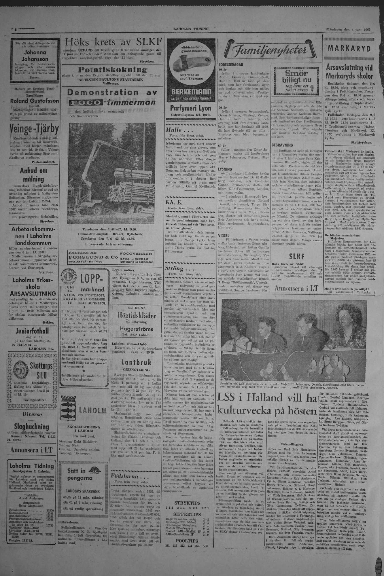 Laholms Tidning Måndag 4 juni 1962, sida 2