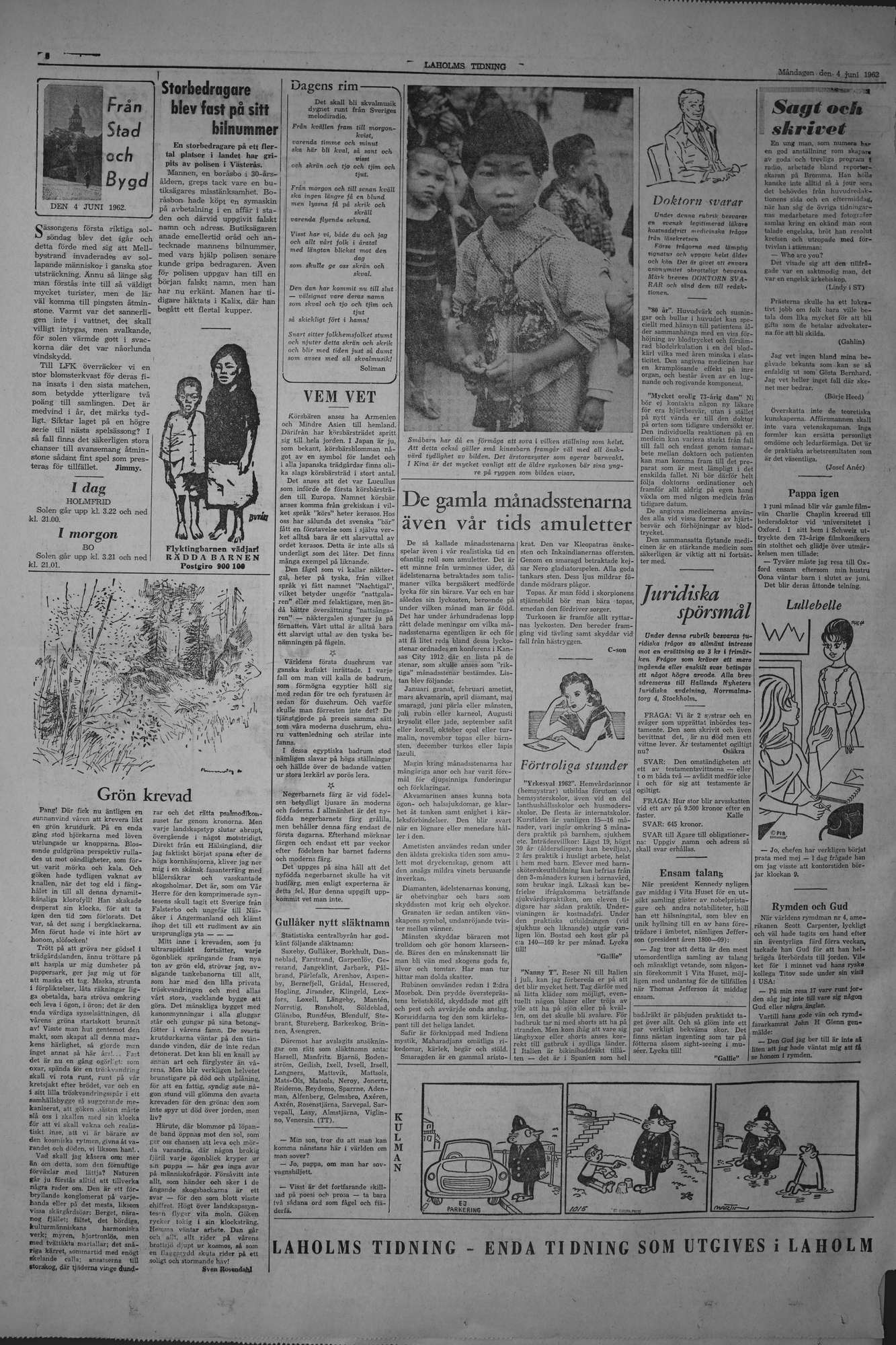 Laholms Tidning Måndag 4 juni 1962, sida 6