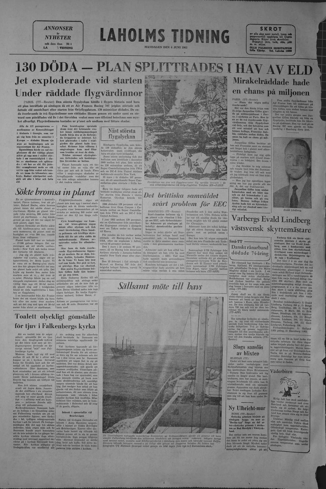 Laholms Tidning Måndag 4 juni 1962, sida 8