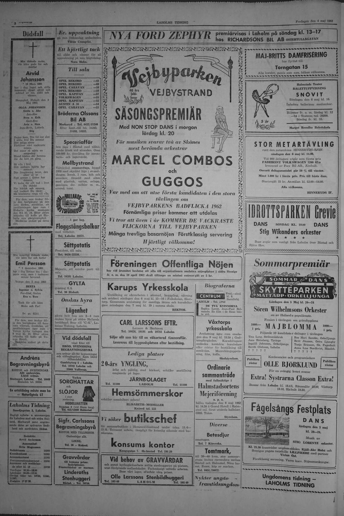 Laholms Tidning Fredag 4 maj 1962, sida 2