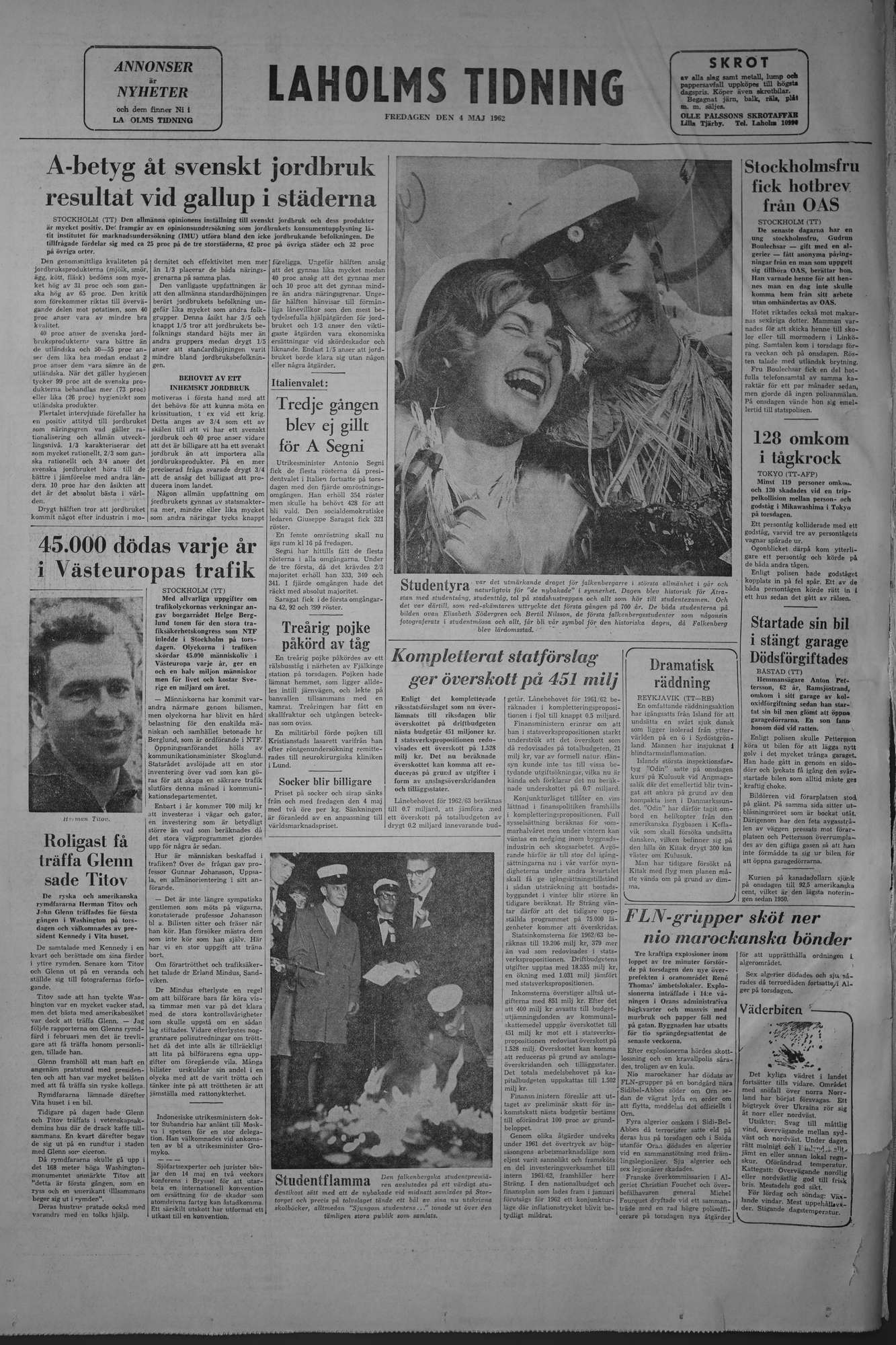 Laholms Tidning Fredag 4 maj 1962, sida 8