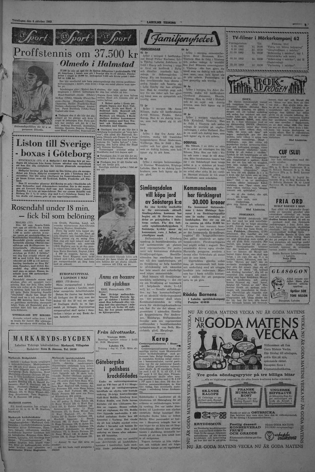 Laholms Tidning Torsdag 4 oktober 1962, sida 3
