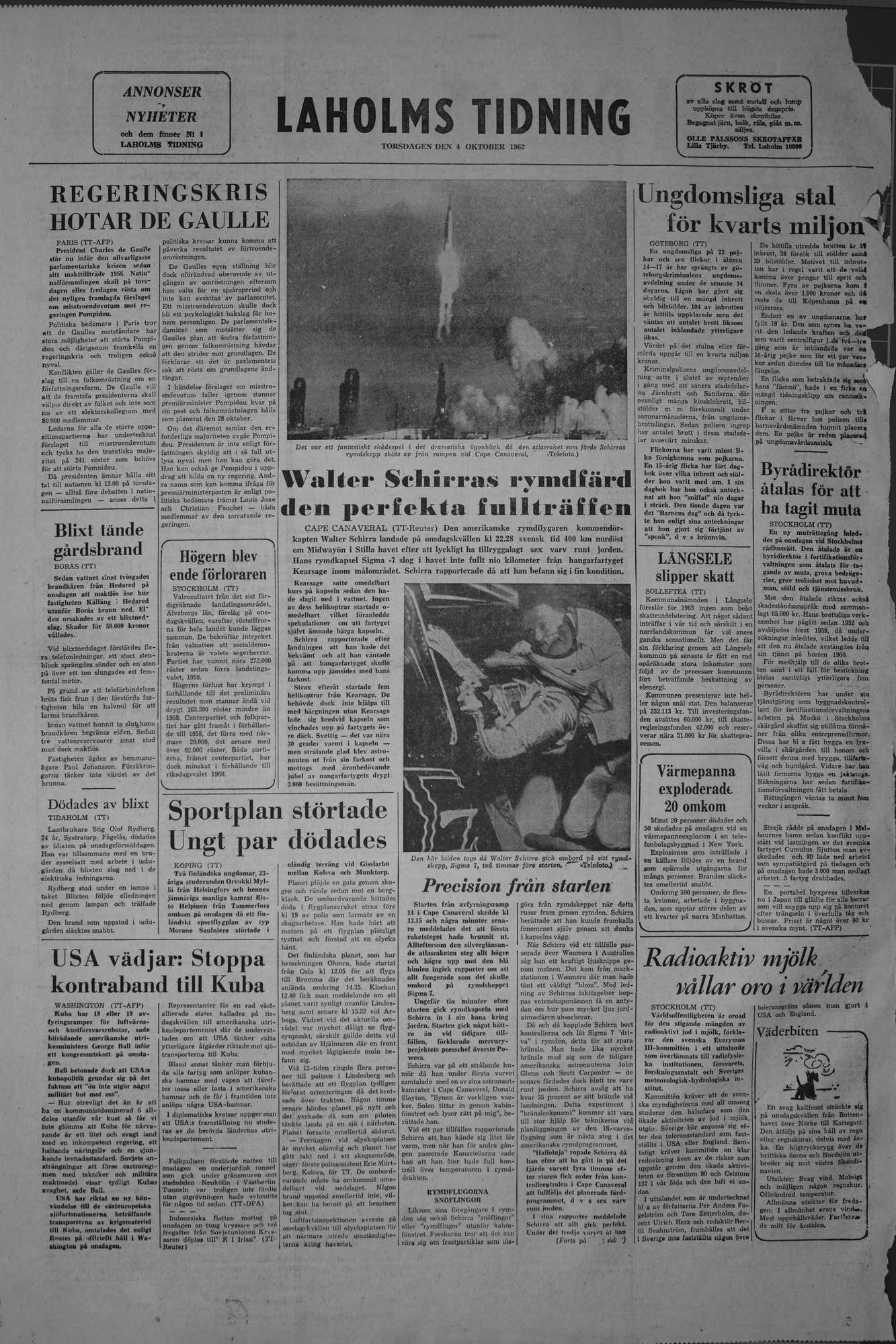 Laholms Tidning Torsdag 4 oktober 1962, sida 8