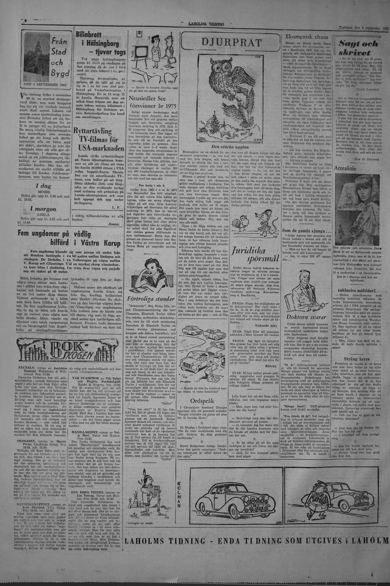 Laholms Tidning Tisdag 4 september 1962, sida 6