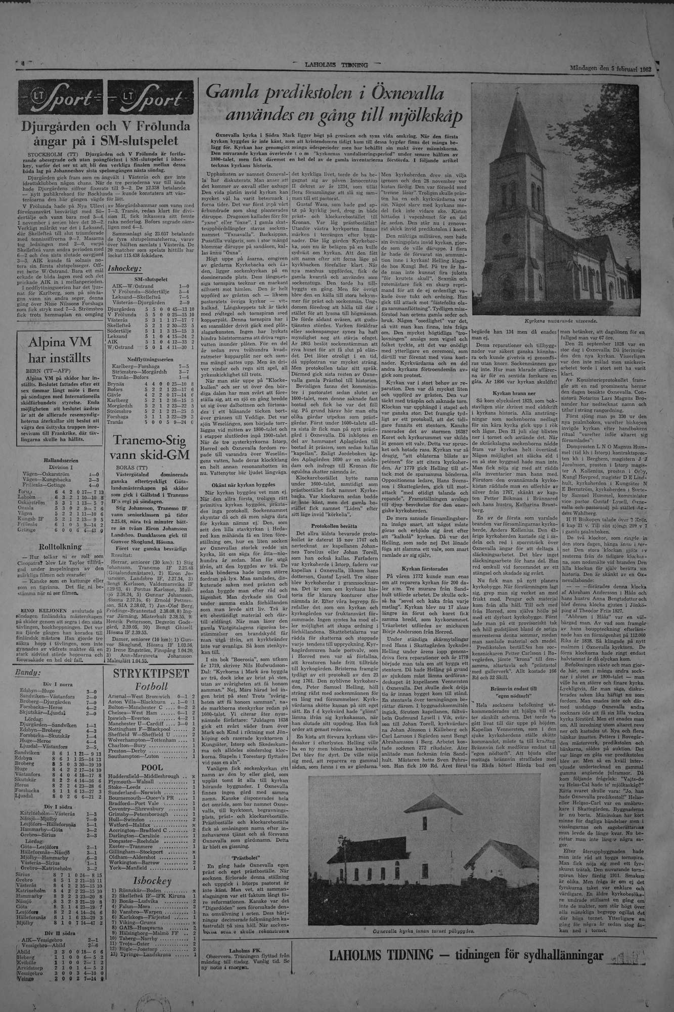 Laholms Tidning Måndag 5 februari 1962, sida 4