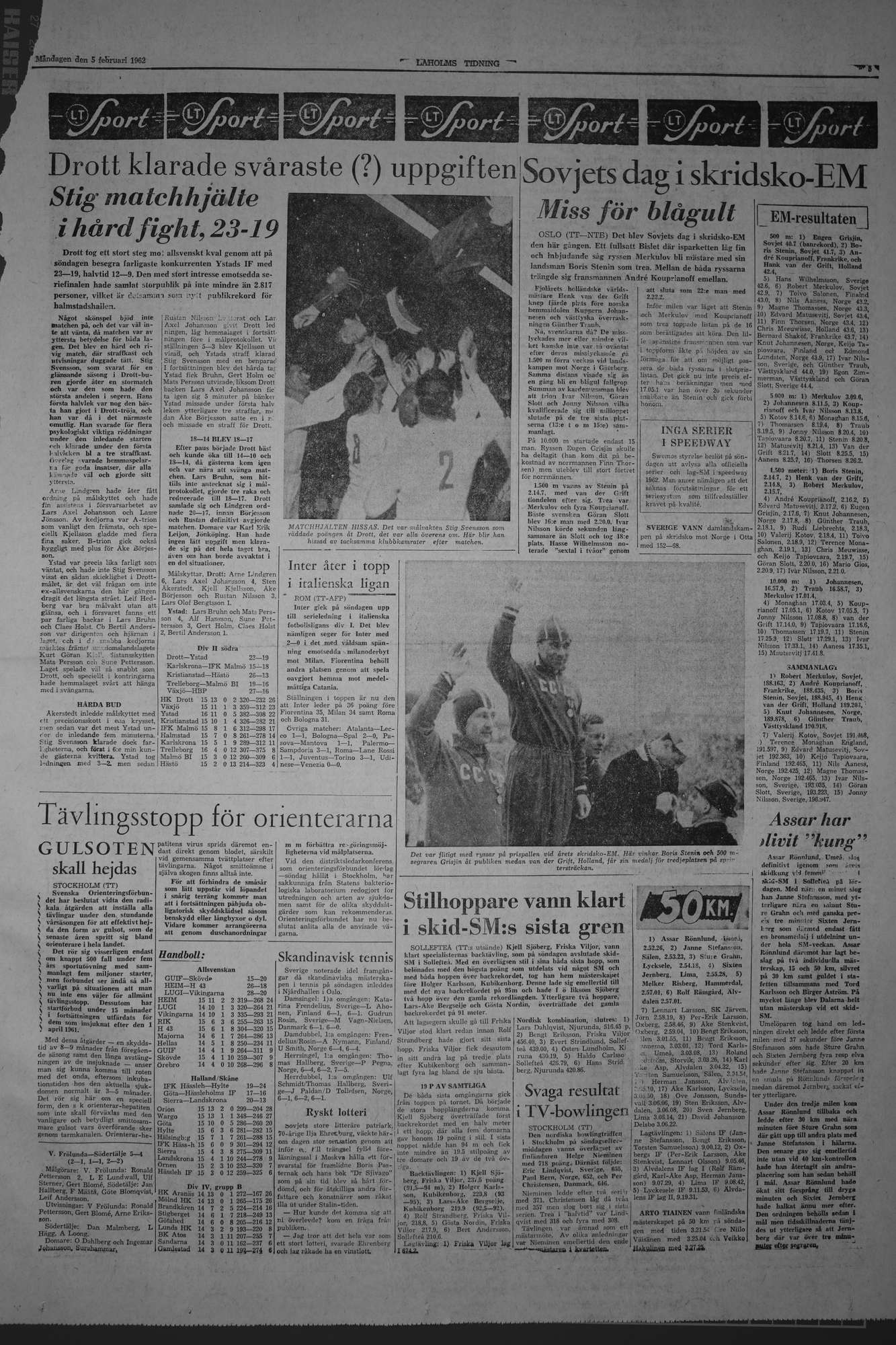 Laholms Tidning Måndag 5 februari 1962, sida 5