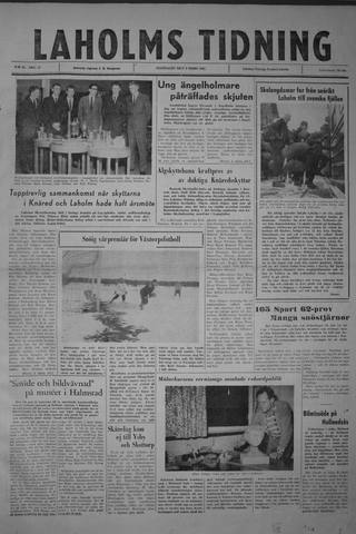 Förstasidan, Måndag 5 mars 1962
