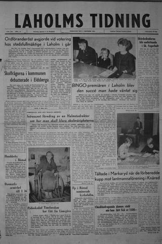 Förstasidan, Fredag 5 oktober 1962