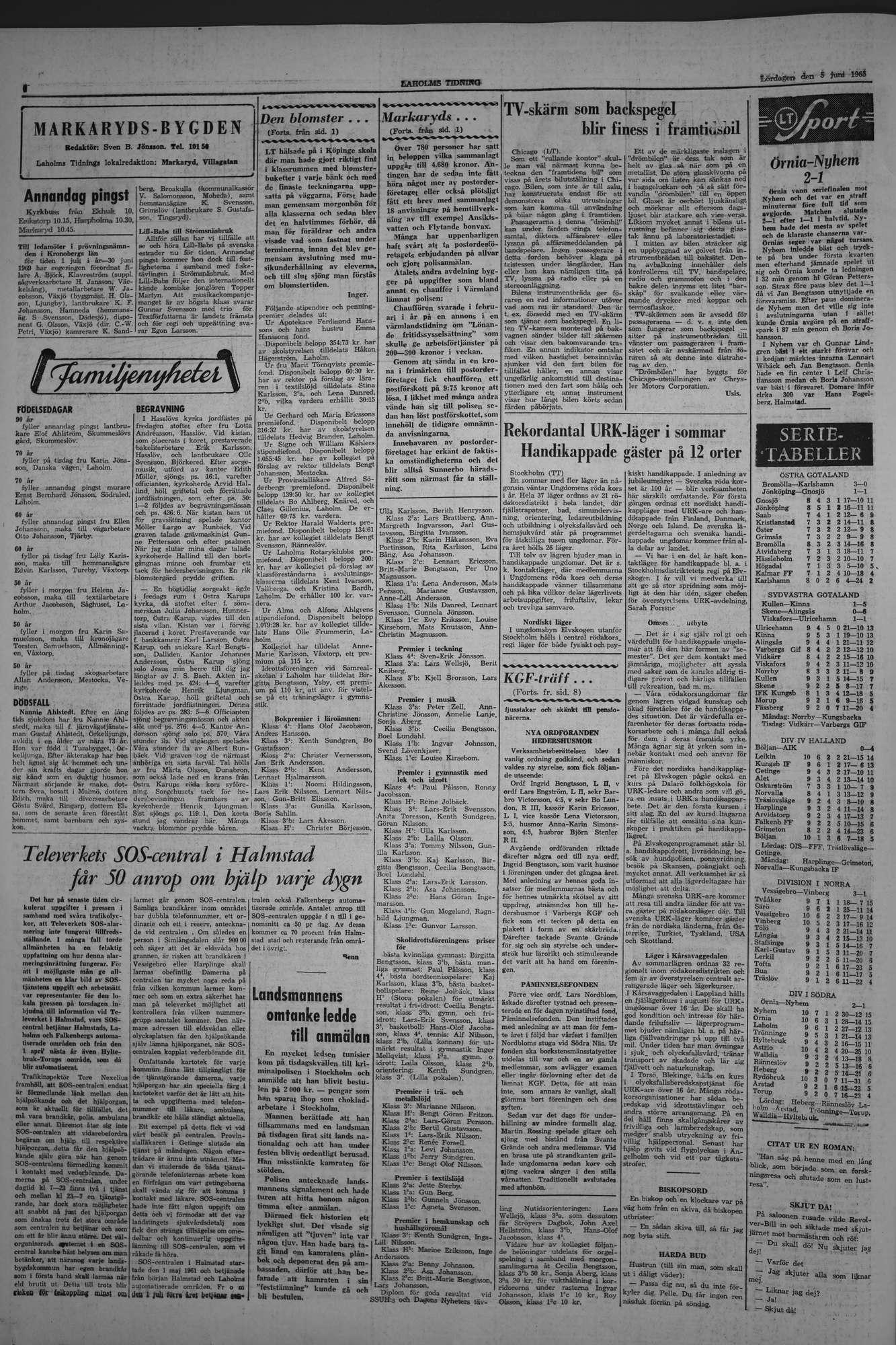 Laholms Tidning Lördag 5 juni 1965, sida 6