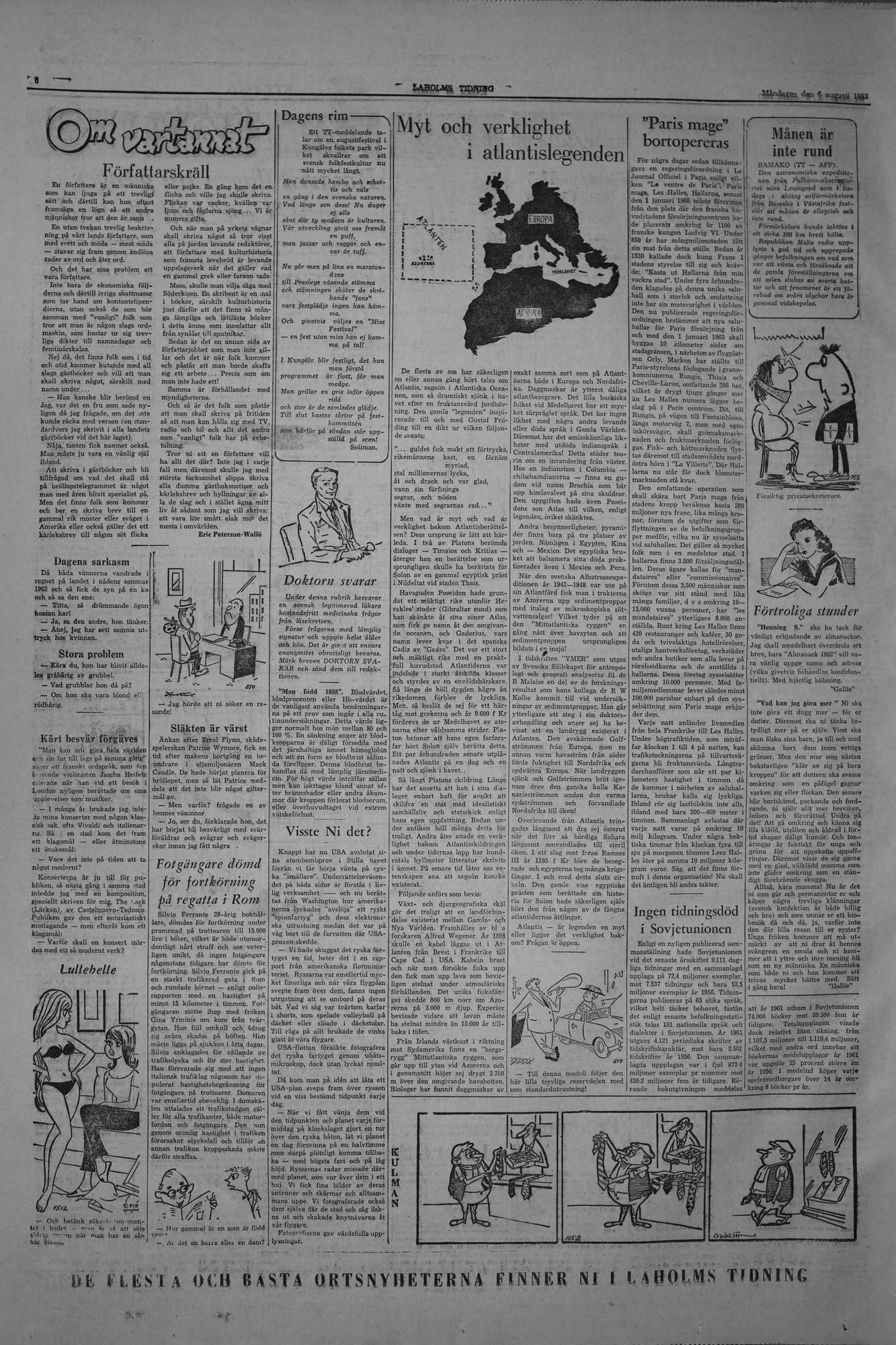 Laholms Tidning Måndag 6 augusti 1962, sida 6